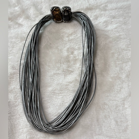 Gray and sterling silver necklace.  Made in Israel. - Picture 6 of 14